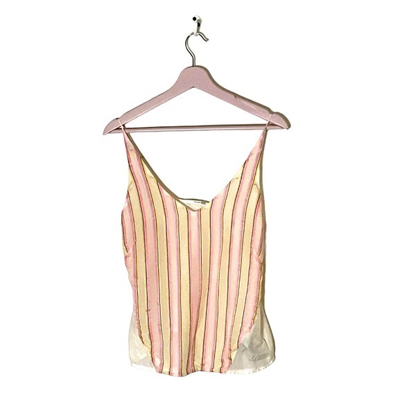 J Brand metallic silk blend spaghetti straps tank top camisole Small - Picture 2 of 6